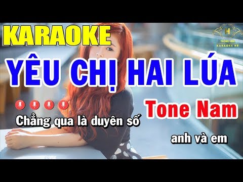 Karaoke Yêu Chị Hai Lúa Tone Nam Nhạc Sống | Trọng Hiếu