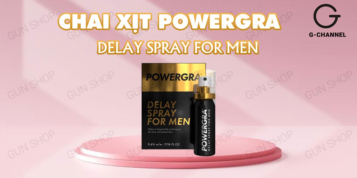 Chai xịt Powergra Delay Spray For Men kéo dài thời gian “ân ái”