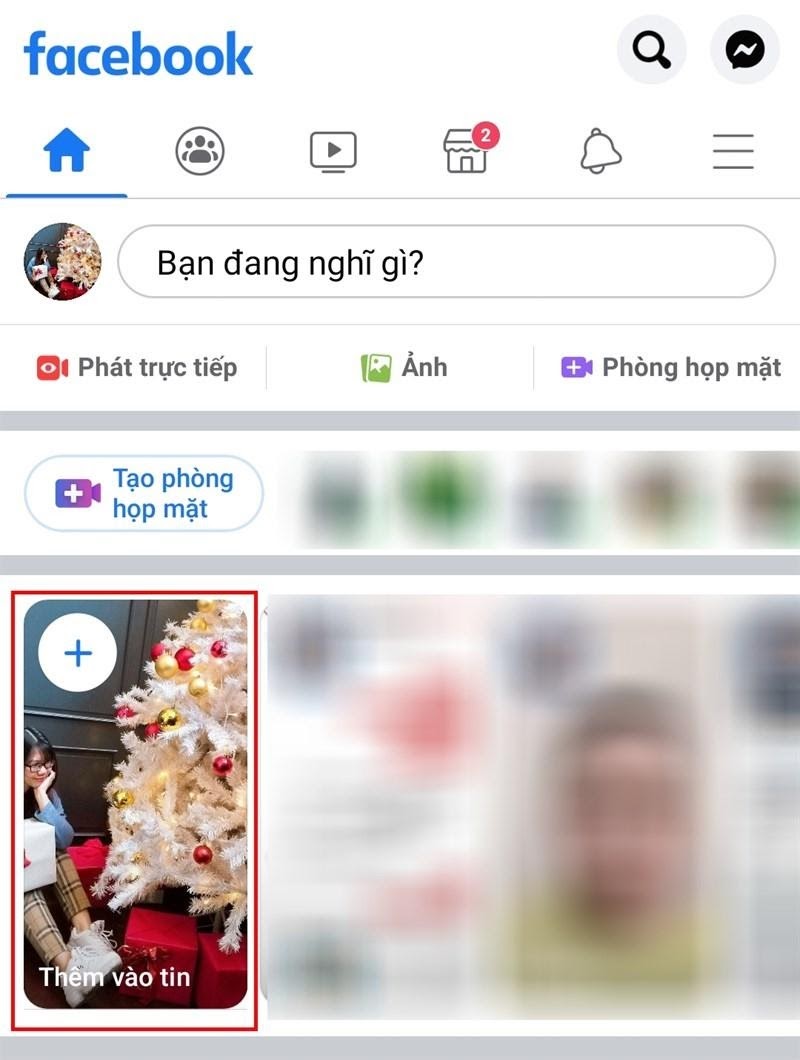 Chọn Thêm vào tin trên giao diện Facebook cá nhân